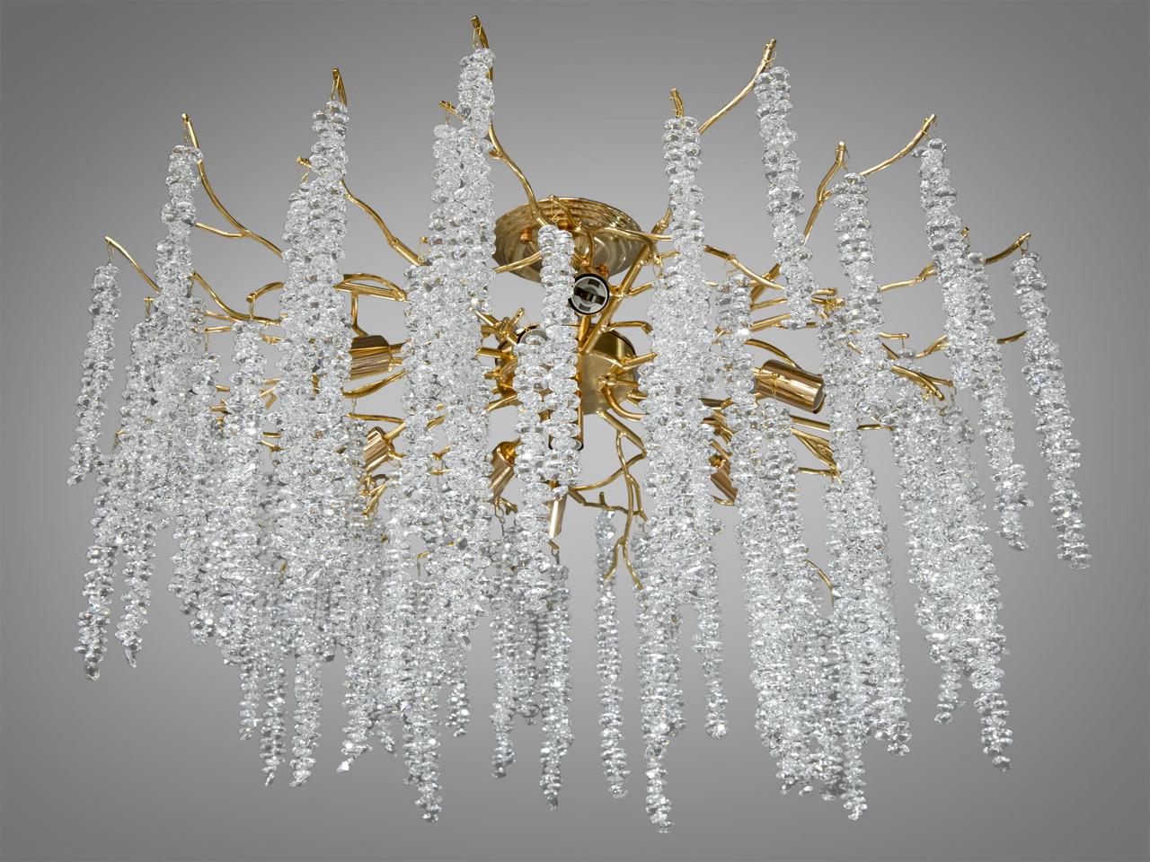 Люстра хрустальная A605-800GD-LS Глициния для большого холла Золотой (2480150336) - фото 1
