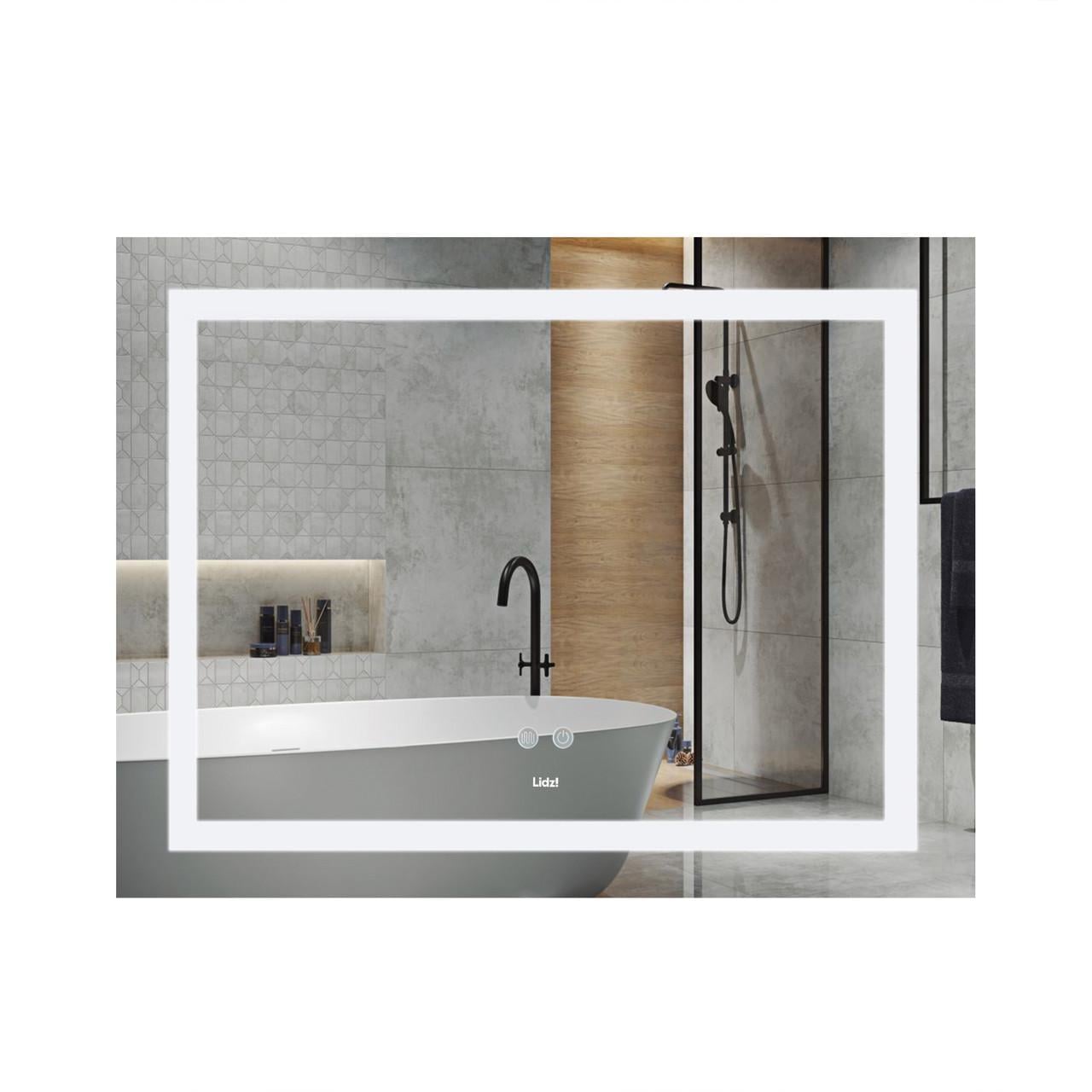 Зеркало Lidz Kubis KU1 1200х800 с LED-подсветкой Touch с антизапотеванием с димером регулировки яркости