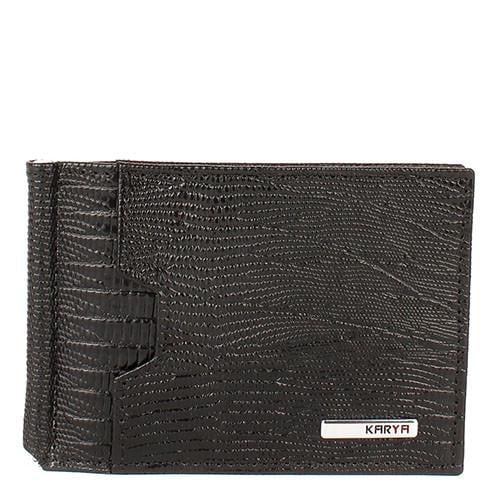 Зажим для купюр мужской Karya 0902-07646 из натуральной кожи Черно-красный (2428137590)