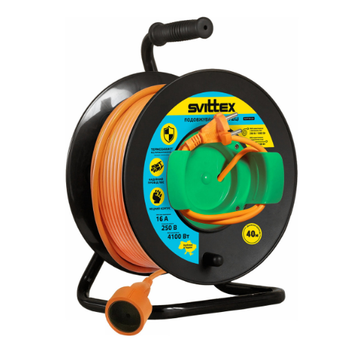 Удлинитель на катушке SVITTEX с выносной розеткой 40 м (SV-2200)