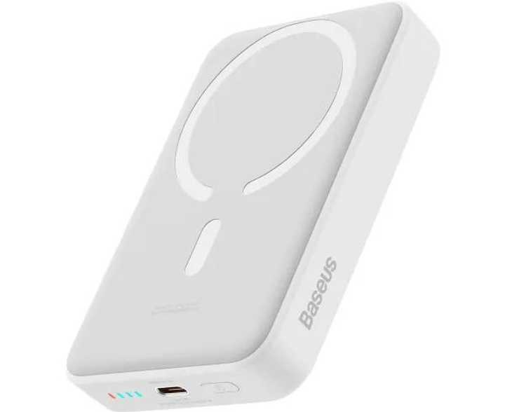 Повербанк BASEUS Magnetic Mini Wireless PPCX030002 Power Bank MagSafe 10000 mAh 20W 15W White - фото 4