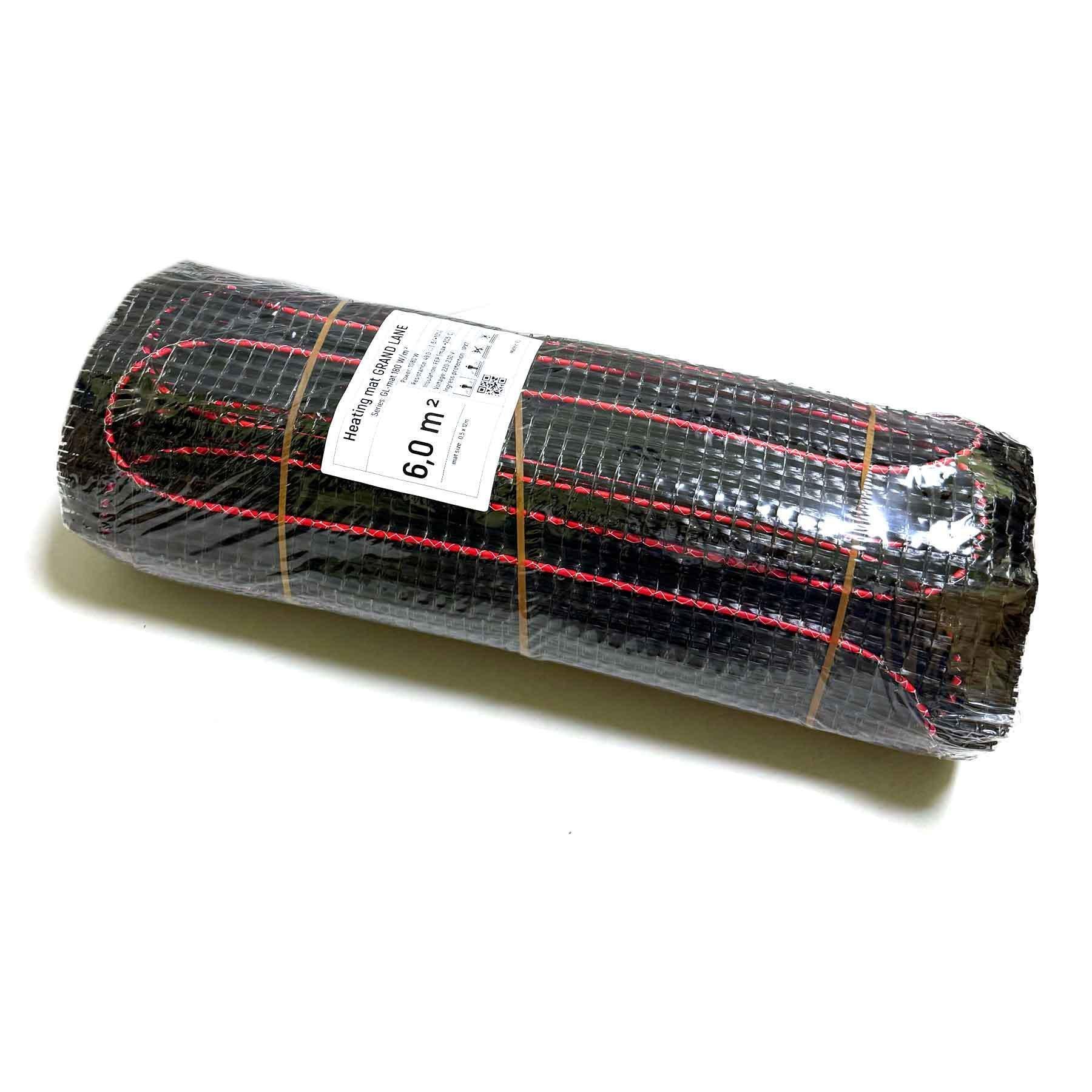 Теплый пол Grand Lane GL-mat 1 м2 180 Вт нагревательный мат glm1810k7 и WiFi Glass сенсорный программируемый терморегулятор Черный - фото 6