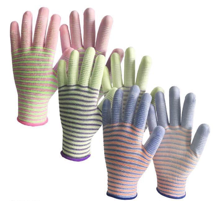 Перчатки полосатые из полиэстера 60 пар (3646)