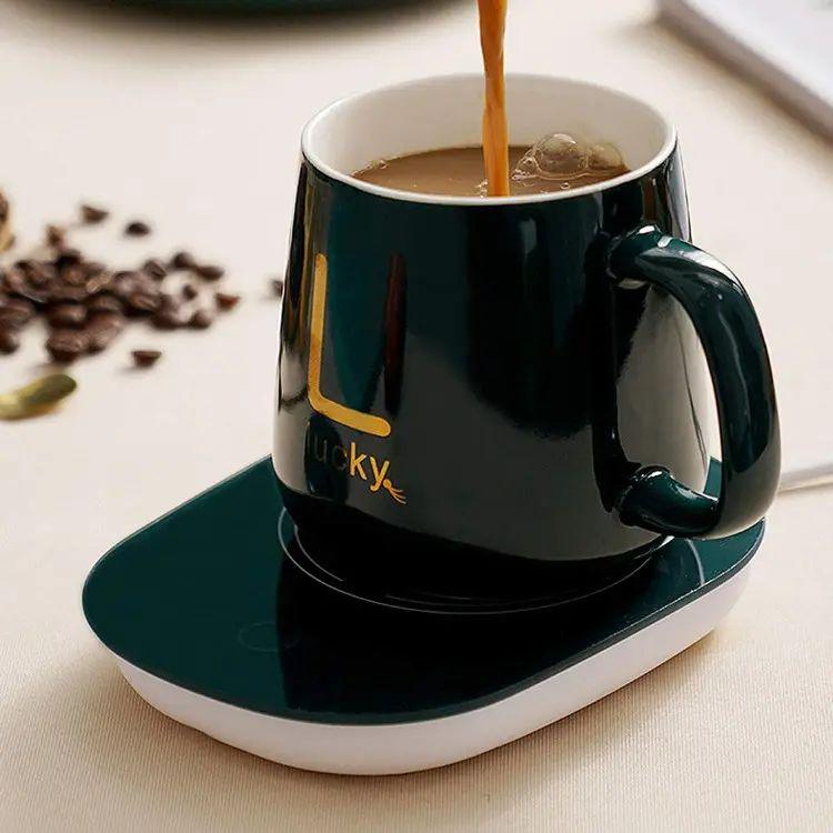 Чашка керамическая Stenson YG01317 L на подставке/с подогревом/от сети до +55°С 400 мл Белый (30547422) - фото 10