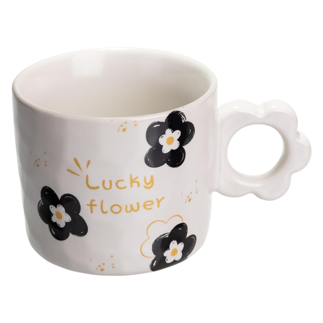 Чашка порцелянова Light House Lucky Flower LG-30171 WT 250 мл Білий