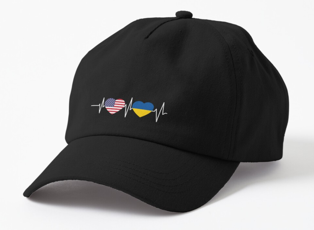 Кепка унисекс Malfini с патриотическим принтом USA Ukraine Америка Украина Черный (УКР332К-1)