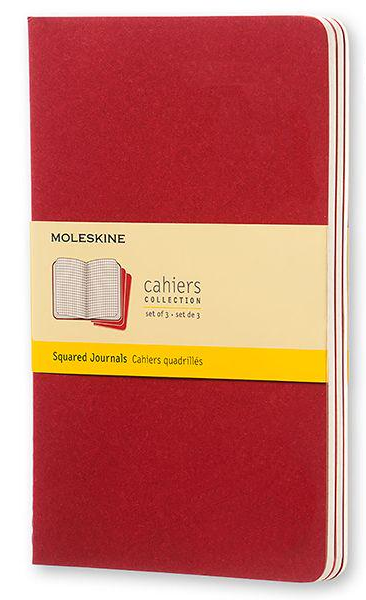 Набор блокнотов Moleskine Cahier средних 3 шт. Бордовый (CH117)