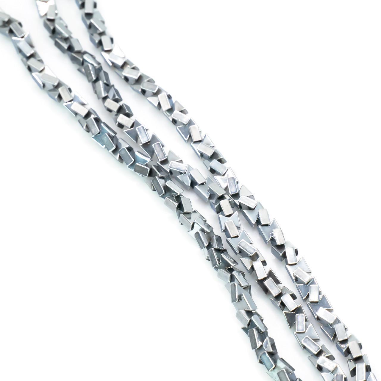 Бусины Змейка Гематит 3х3 мм 40 см 185 шт. Серебристый (БГ0303р00)