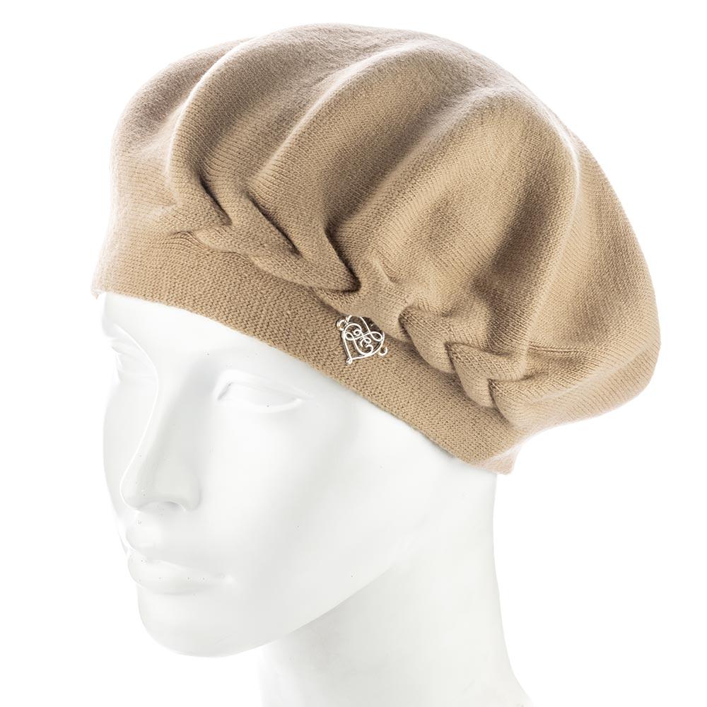 Берет женский двойной сбоку с узором Zolly ZH257 Лама