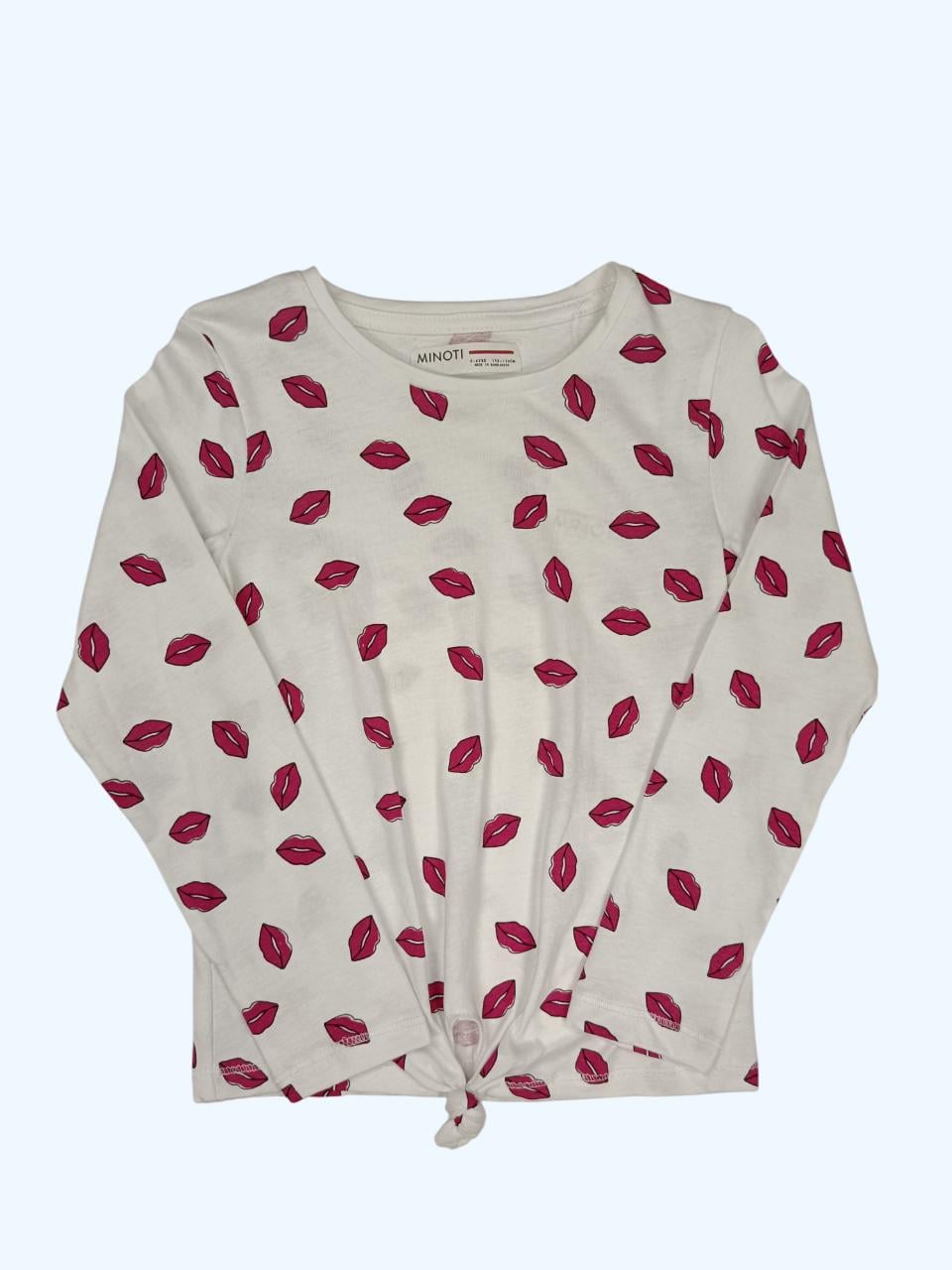 Лонгслів дитячий для дівчинки Minoti 110-116 см Білий з рожевим (0286B)