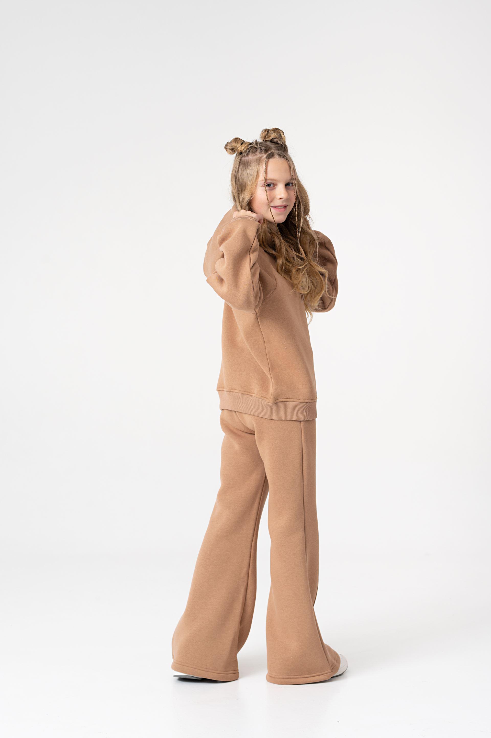 Костюм на флісі з штанами палаццо Yumster YN.22.25.005 116 см Бежевий - фото 7