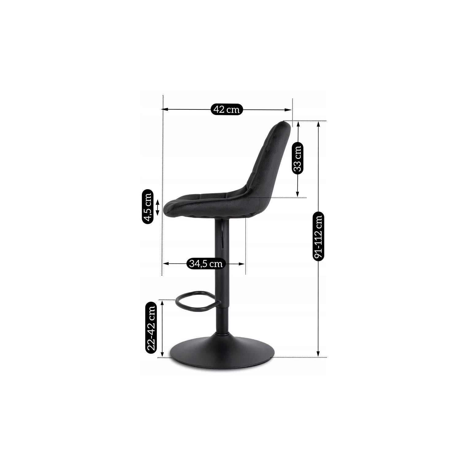 Барный стул Mebel Elite ARCOS 2 Welur Черный (ME.ARCOS2/CZ/V/H) - фото 3 Барный стул Mebel Elite ARCOS 2 Welur Черный (ME.ARCOS2/CZ/V/H) - фото 3