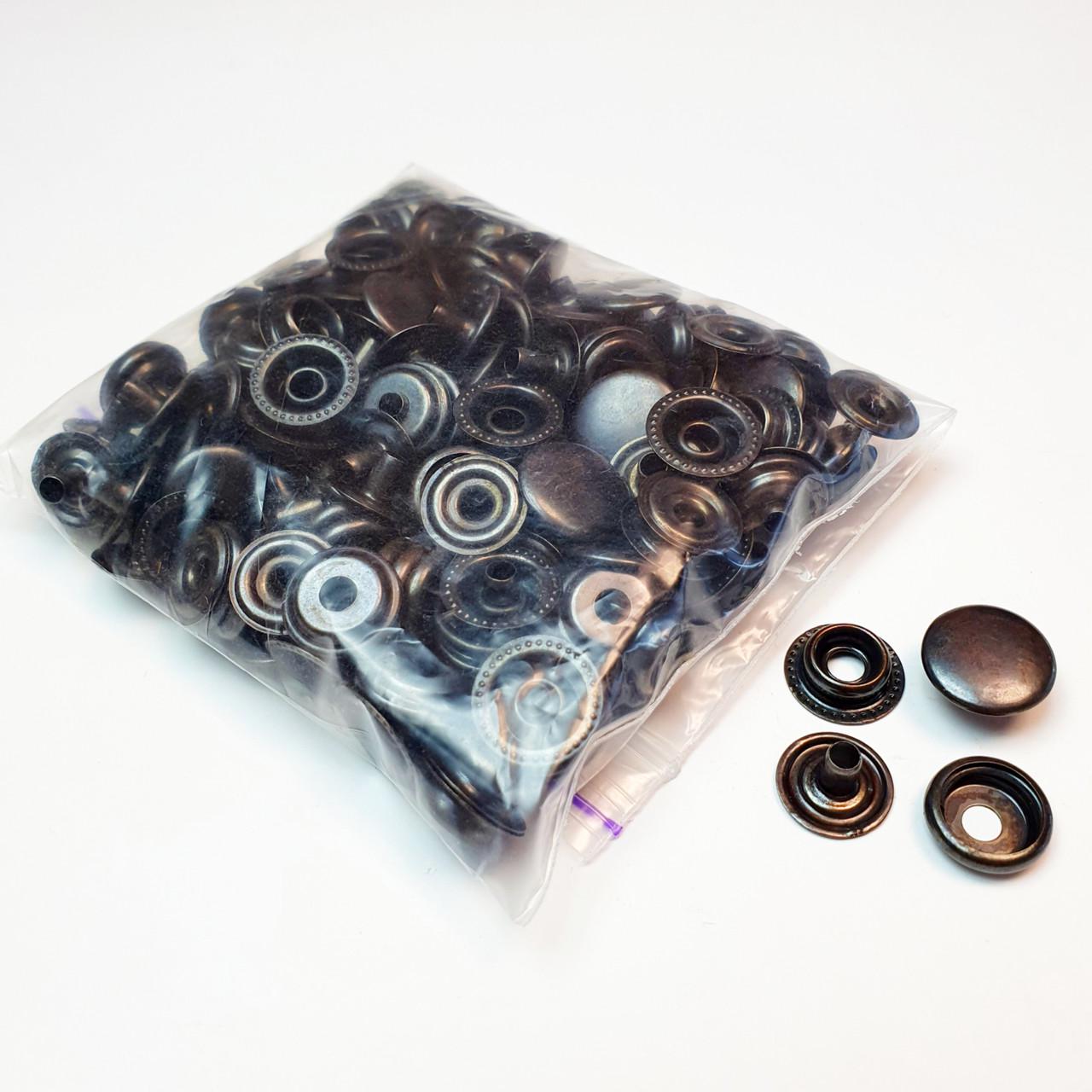 Кнопка металева кільцева STRONG Dash Каппа 15 мм 50 шт. Оксид