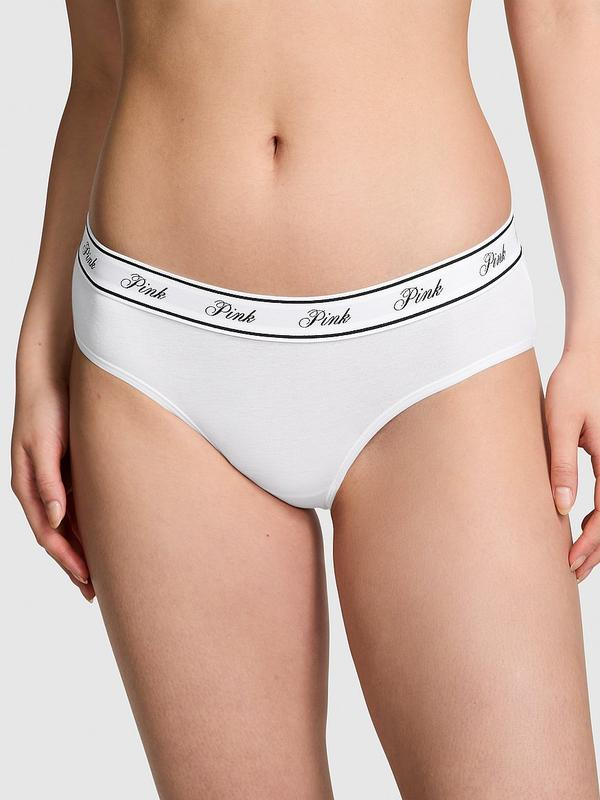 Труси Victoria's Secret Logo Cotton Hiphugger Panty S Білий (24240033)