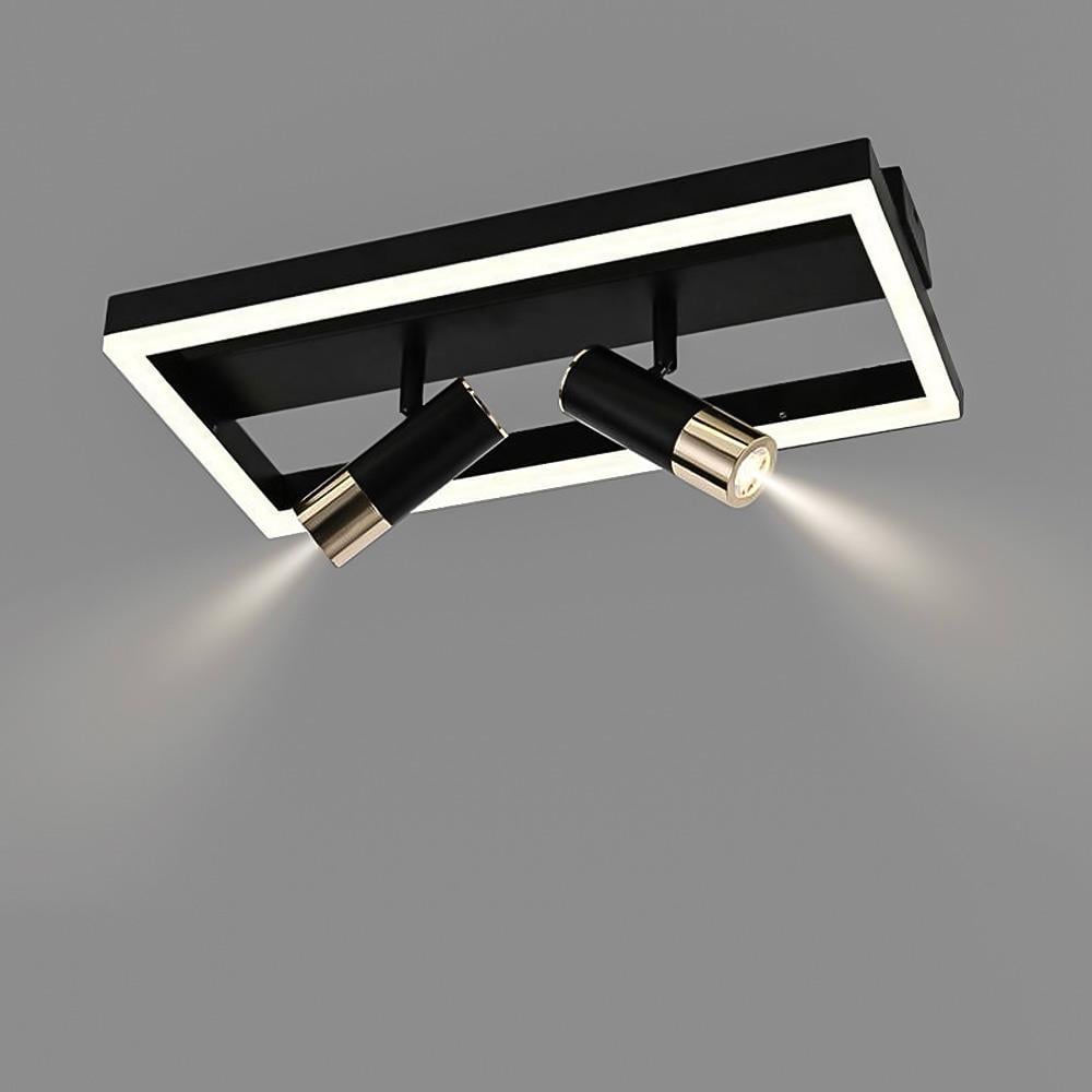 Люстра потолочная светодиодная LightHouse SY-19490/3 BK/FGD 42/10W 400х200х100 мм Черный/Золотой