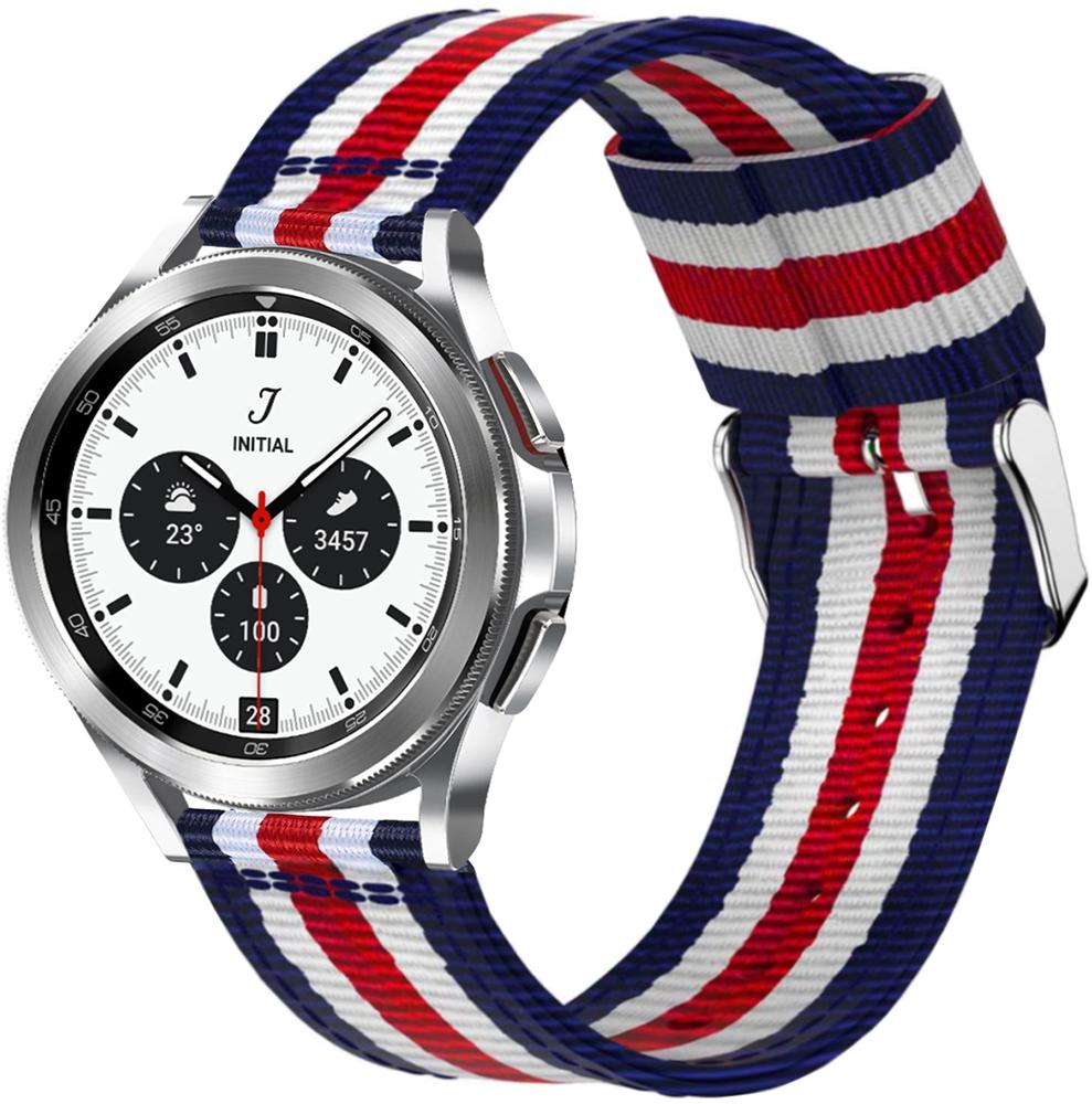 Браслет тканевый Canvas для Galaxy Watch 4 Classic 42 мм Blue/White/Red (23486) Браслет тканевый Canvas для Galaxy Watch 4 Classic 42 мм Blue/White/Red (23486)