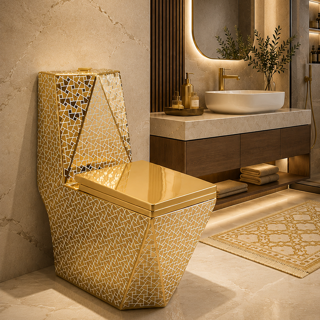 Унитаз керамический Asans 8629 Luxury дизайнерские Золотой (616757336)