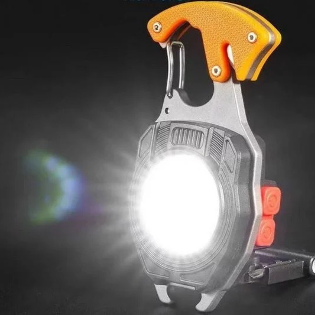 Фонарь на карабине 7в1 с магнитом/зажигалкой/открывалкой и отверткой аккумуляторный LED (HPD-4715) - фото 4 Фонарь на карабине 7в1 с магнитом/зажигалкой/открывалкой и отверткой аккумуляторный LED (HPD-4715) - фото 4