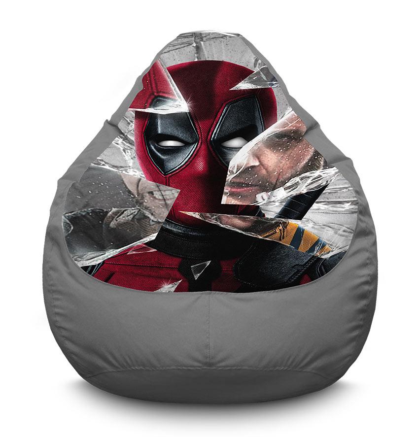 Кресло-мешок iPuff Deadpool vs Wolverine Broken glass Movie оксфорд XL 80x110 см Серый (113923) Кресло-мешок iPuff Deadpool vs Wolverine Broken glass Movie оксфорд XL 80x110 см Серый (113923)