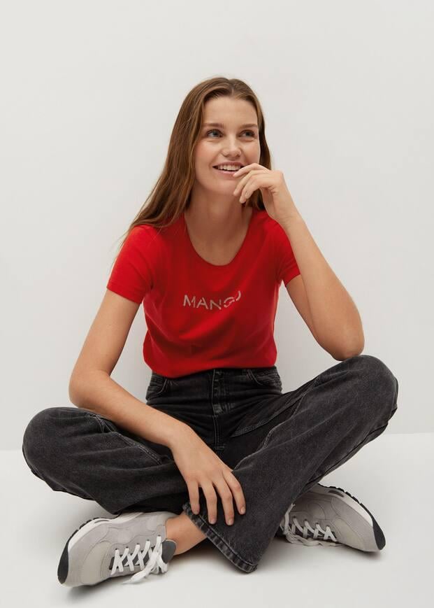 Футболка Mango с логотипом XS Red (10916905)