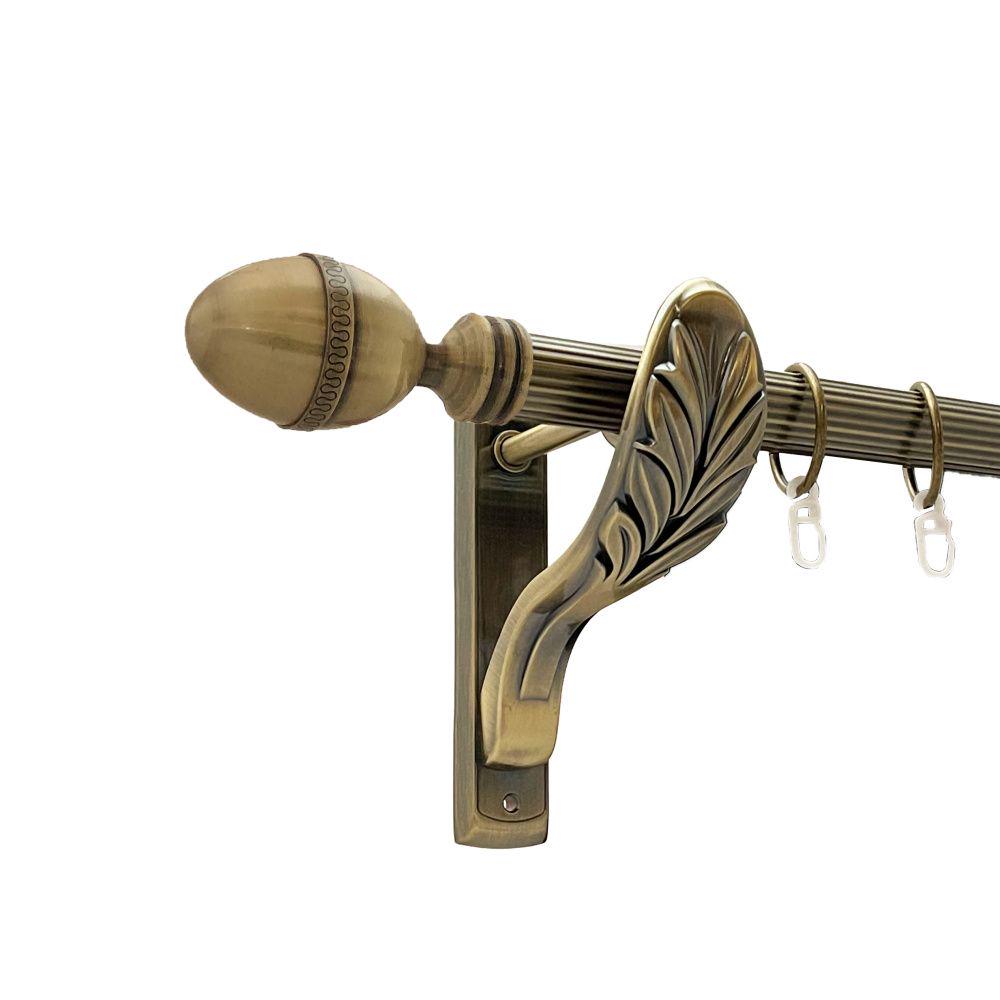 Карниз Orvit Фарже металевий однорядний ретро рифлена труба кільце металеве 25 мм 200 см Антик (00-00016659)