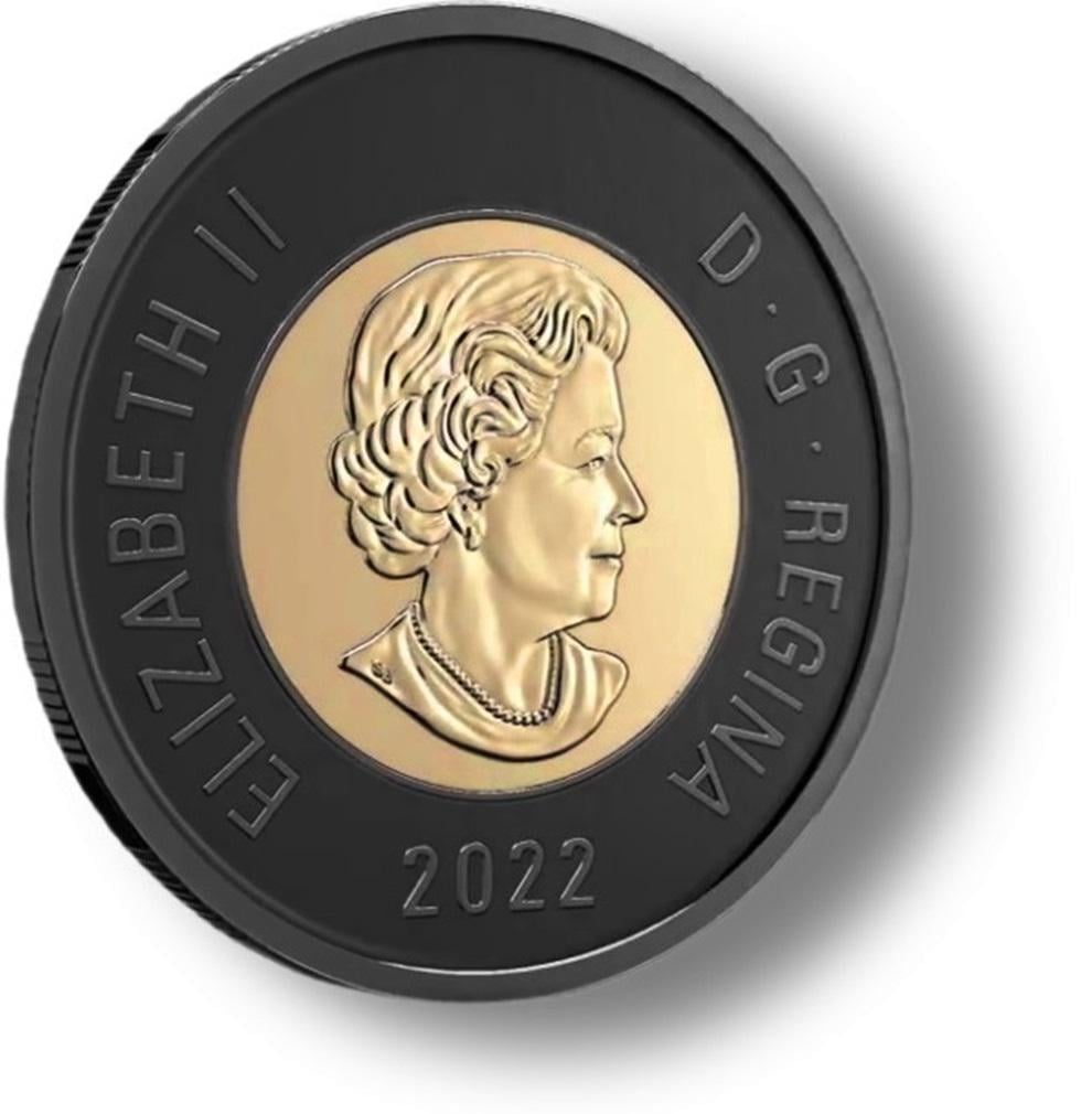 Монета Канады Honouring Queen Elizabeth II в память о королеве Елизавете II номинал $2 2022 год