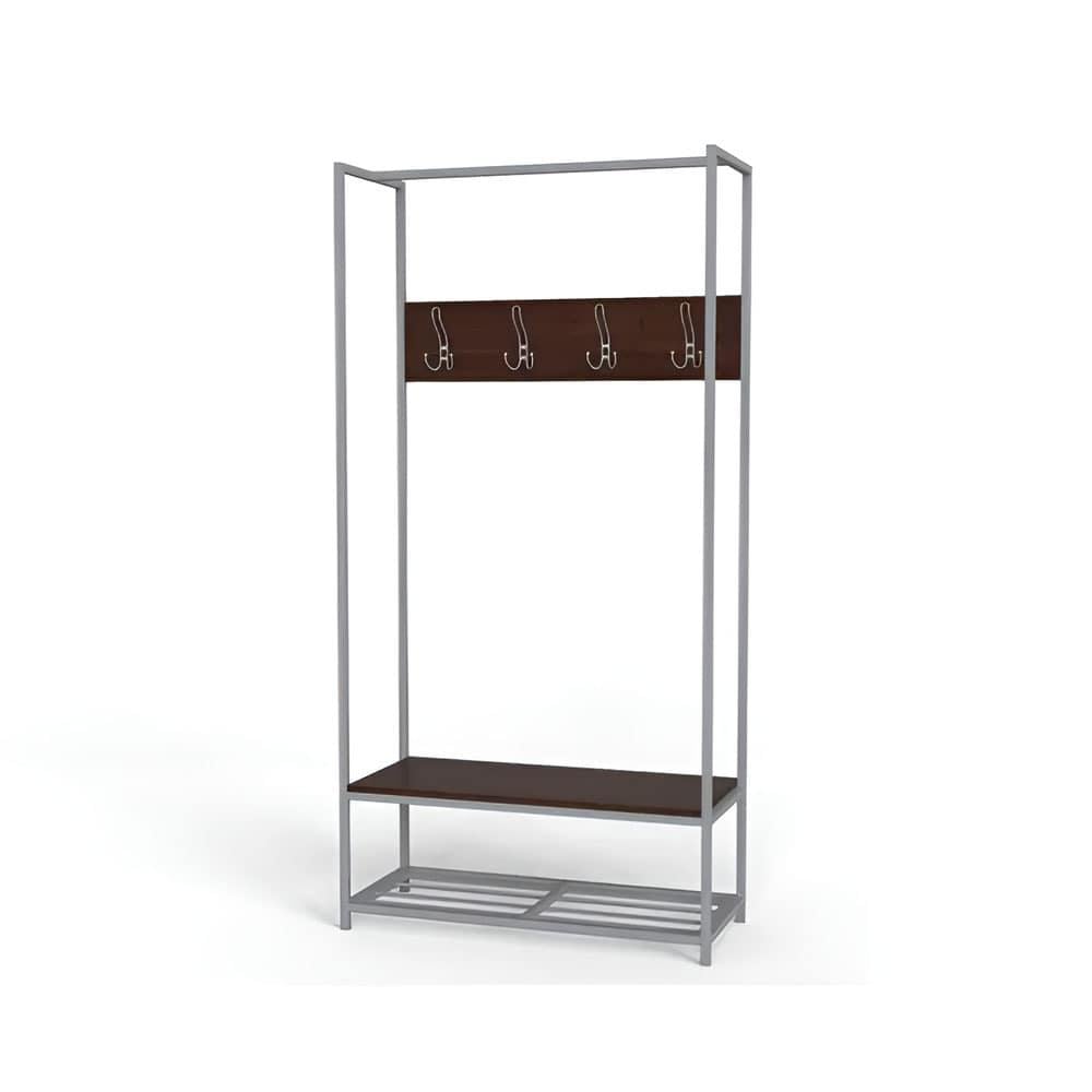 Вішалка модульна підлогова Ferrum-decor Треліс 13 ДСП 16 мм 180x90x38 см Сірий/Венге (FRD-105516)
