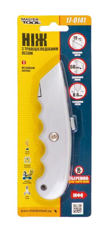 Нож MasterTool Эрго трапеция металлический (17-0141) - фото 2 Нож MasterTool Эрго трапеция металлический (17-0141) - фото 2
