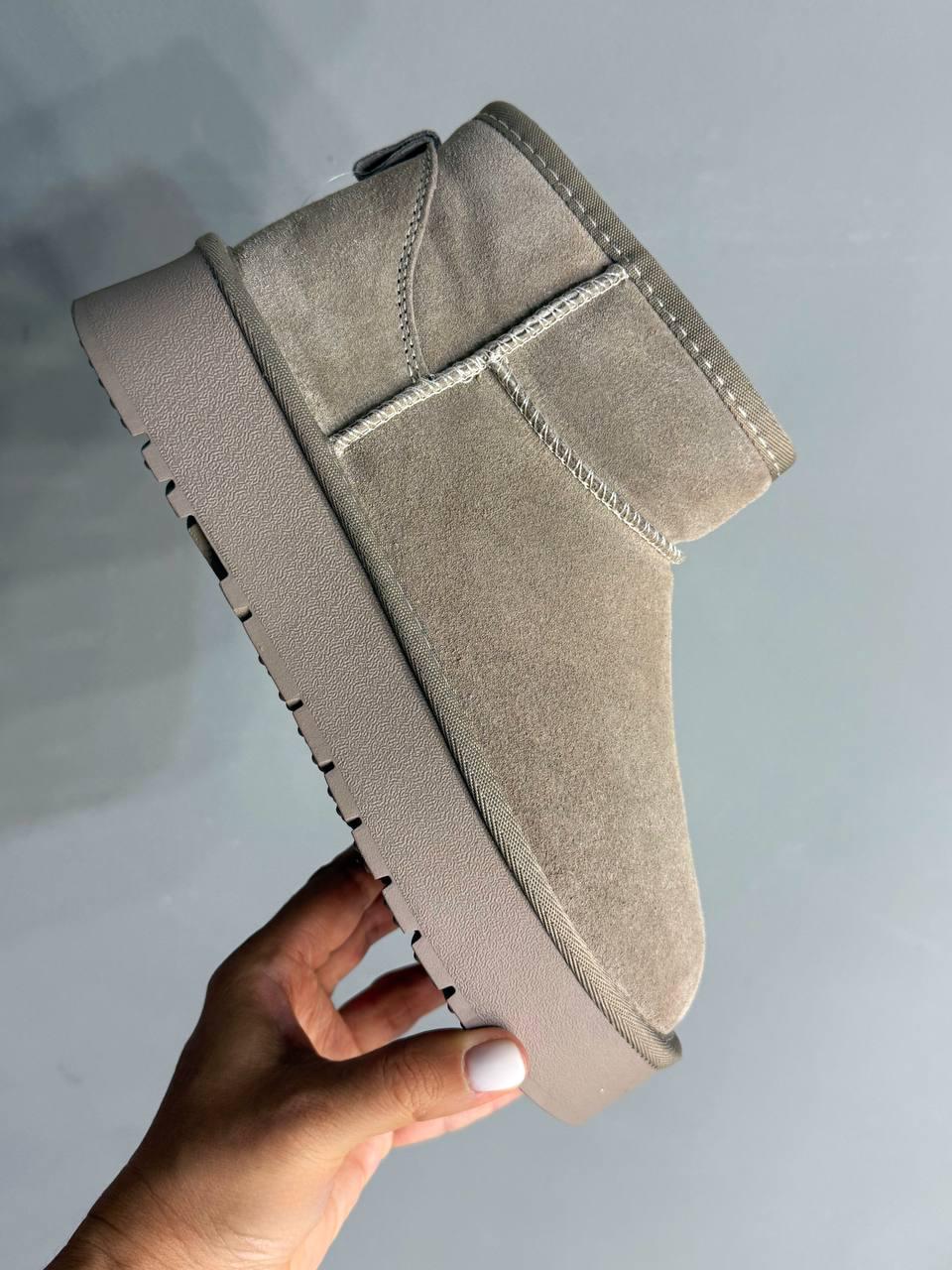 Угги женские Hengji 25-3 натуральная замша короткие на высокой подошве р. 39 Бежевый (5109) - фото 2 Угги женские Hengji 25-3 натуральная замша короткие на высокой подошве р. 39 Бежевый (5109) - фото 2