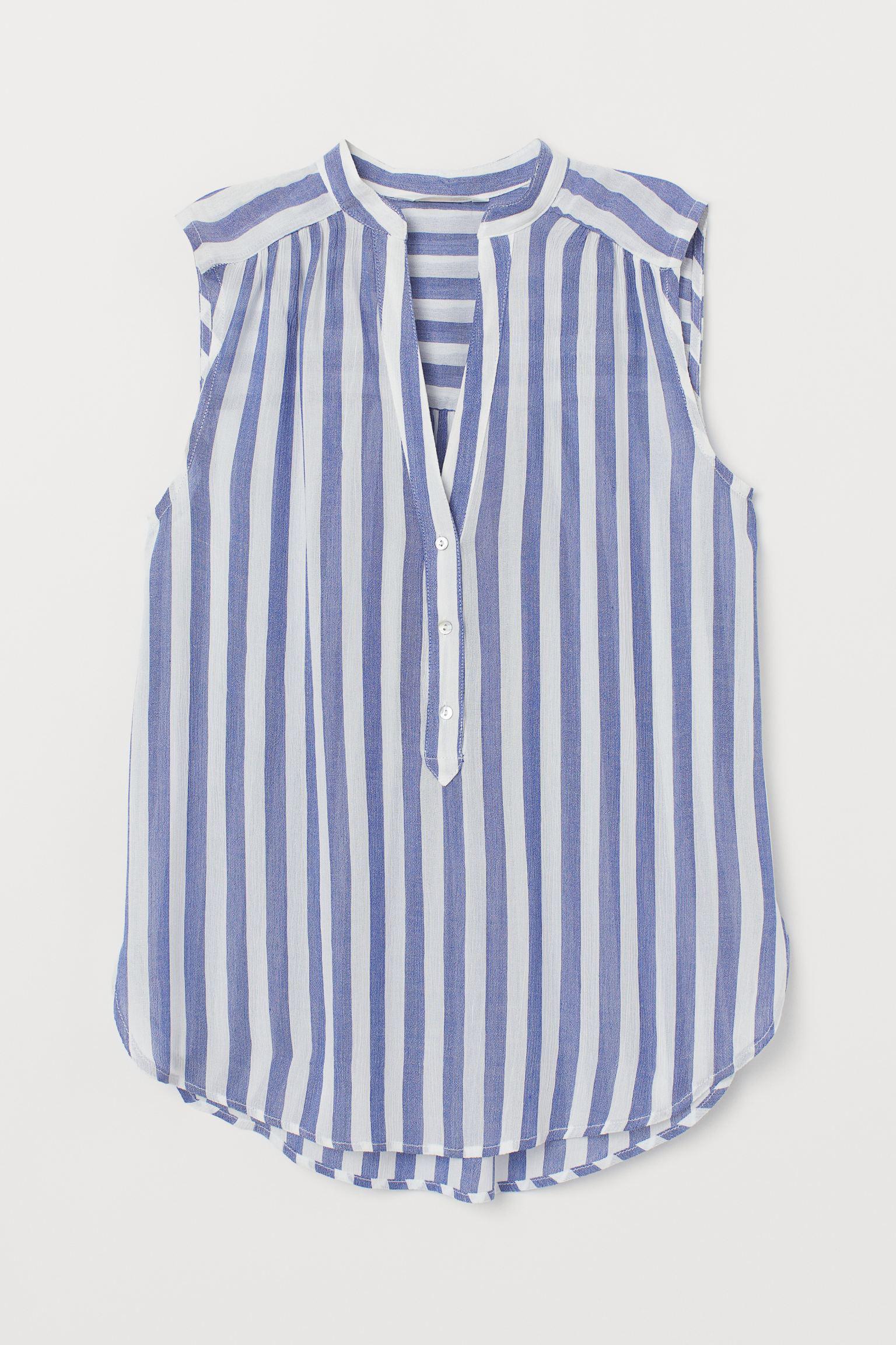 Блуза H&M Полоска р. 34 Сине-белый (6077431129)