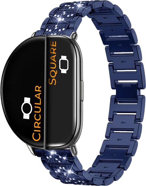 Браслет металлический Glam для ZEPP E Square/Circular Blue (32813-28) Браслет металлический Glam для ZEPP E Square/Circular Blue (32813-28)