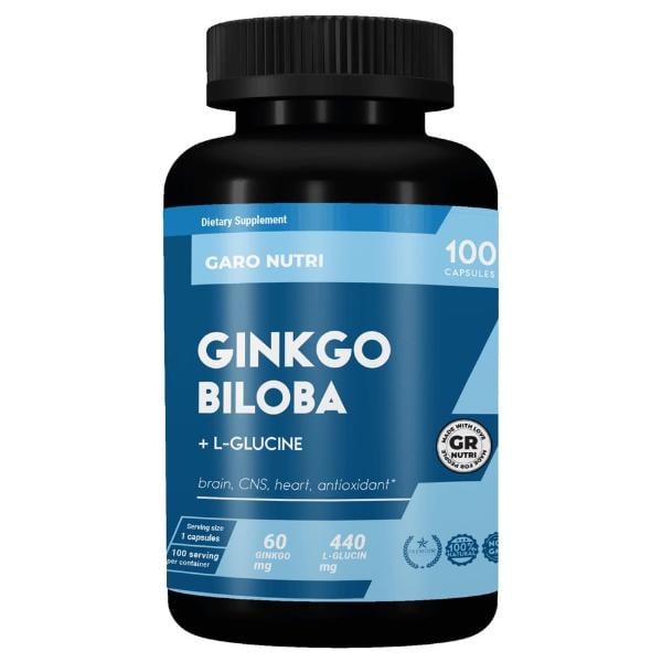 Естественная добавка Garo Nutrition Ginkgo Biloba/L-Glucine 60 мг 100 капс. (000022519)