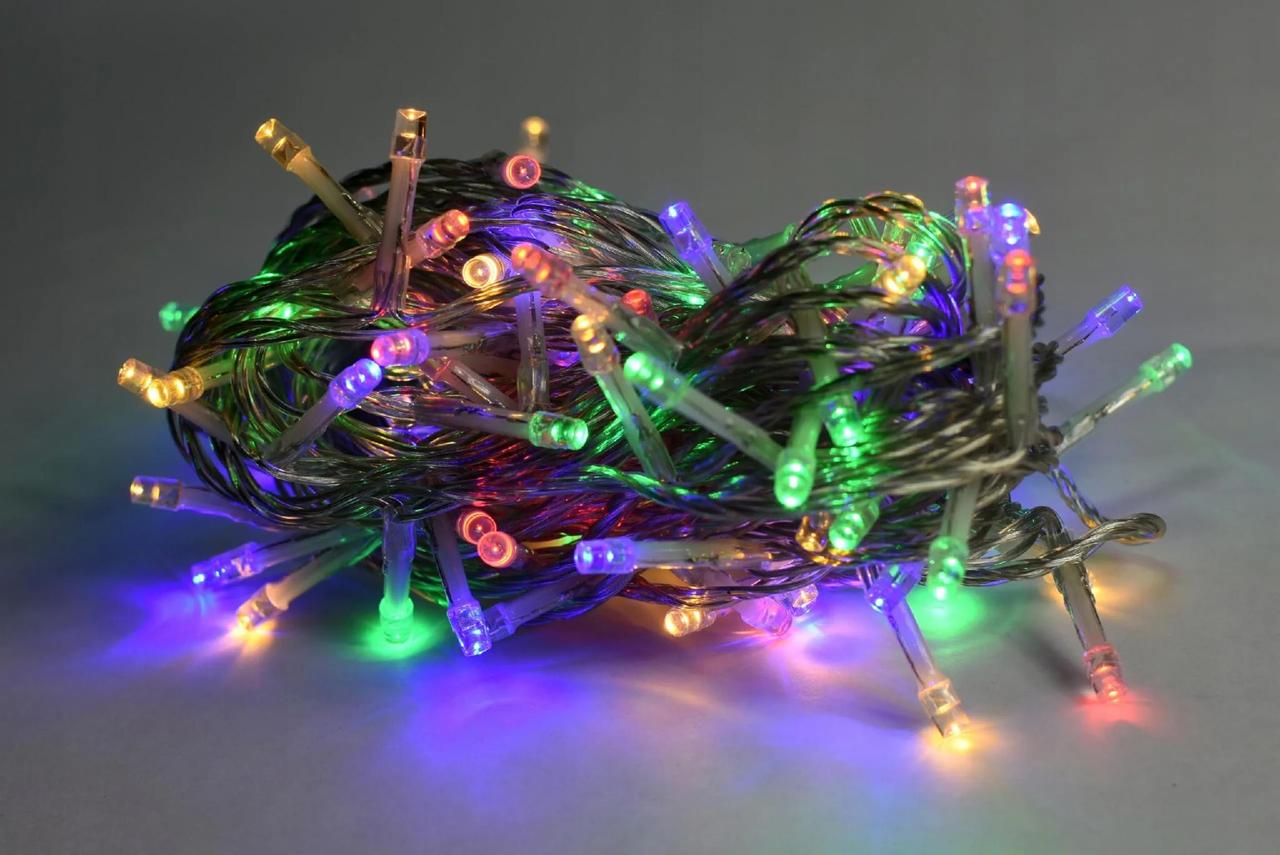 Гирлянда 50 LED прозрачная проволока от сети 220В Разноцветный (3007) - фото 5