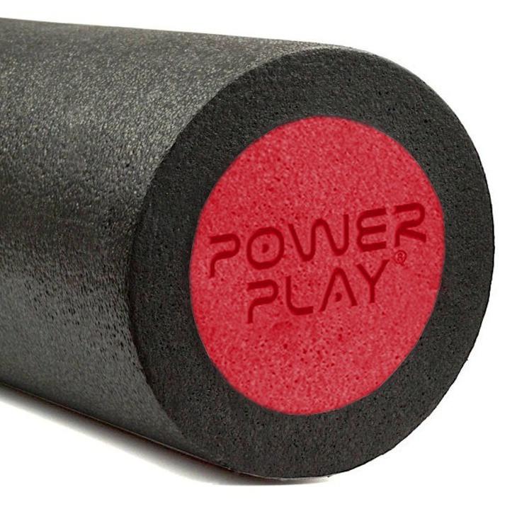 Ролик масажний гладкий PowerPlay 4021 Fitness Roller 45x15 см Чорно-червоний (A-013232) - фото 7