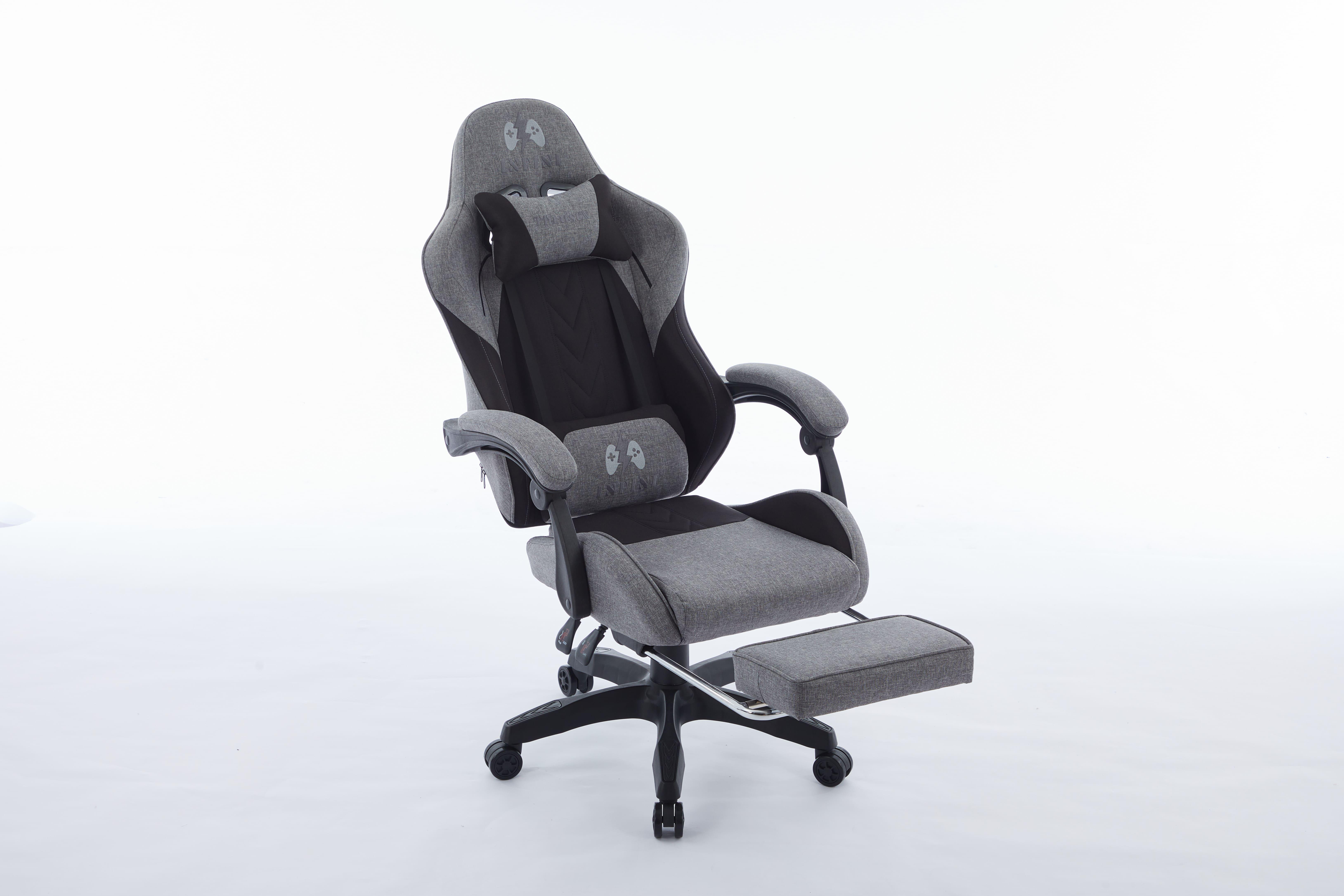 Комп'ютерне крісло з тканини INFINI ThrustX Графітовий/Чорний (23505640) - фото 6