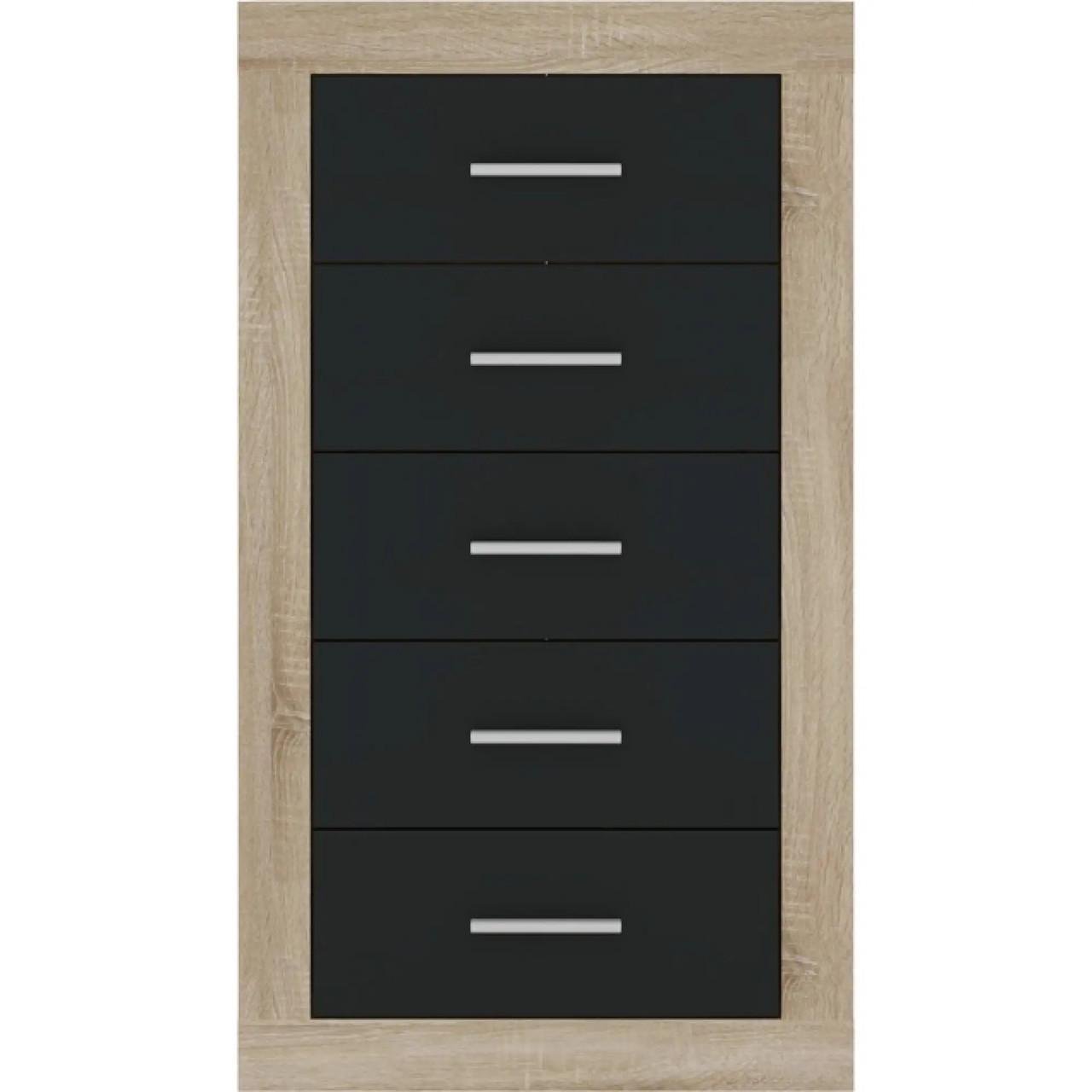 Комод в спальню Гербор Сара KOM5S Дуб Сонома/Антрацитовий (GRB-1152) - фото 1