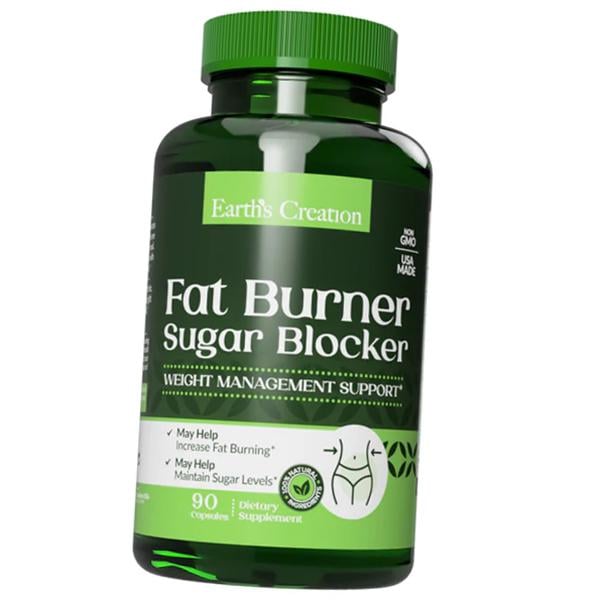 Жиросжигатель и блокатор сахара Earth's Creation Fat Burner Sugar Blocker 90 капс. (02604011)