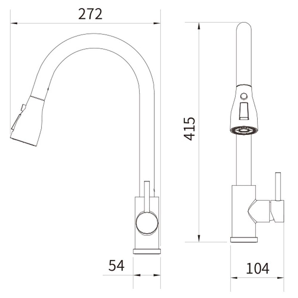 Смеситель выдвижной кухонный DIIIB Pull-out Kitchen Faucet (DXCF021) - фото 7