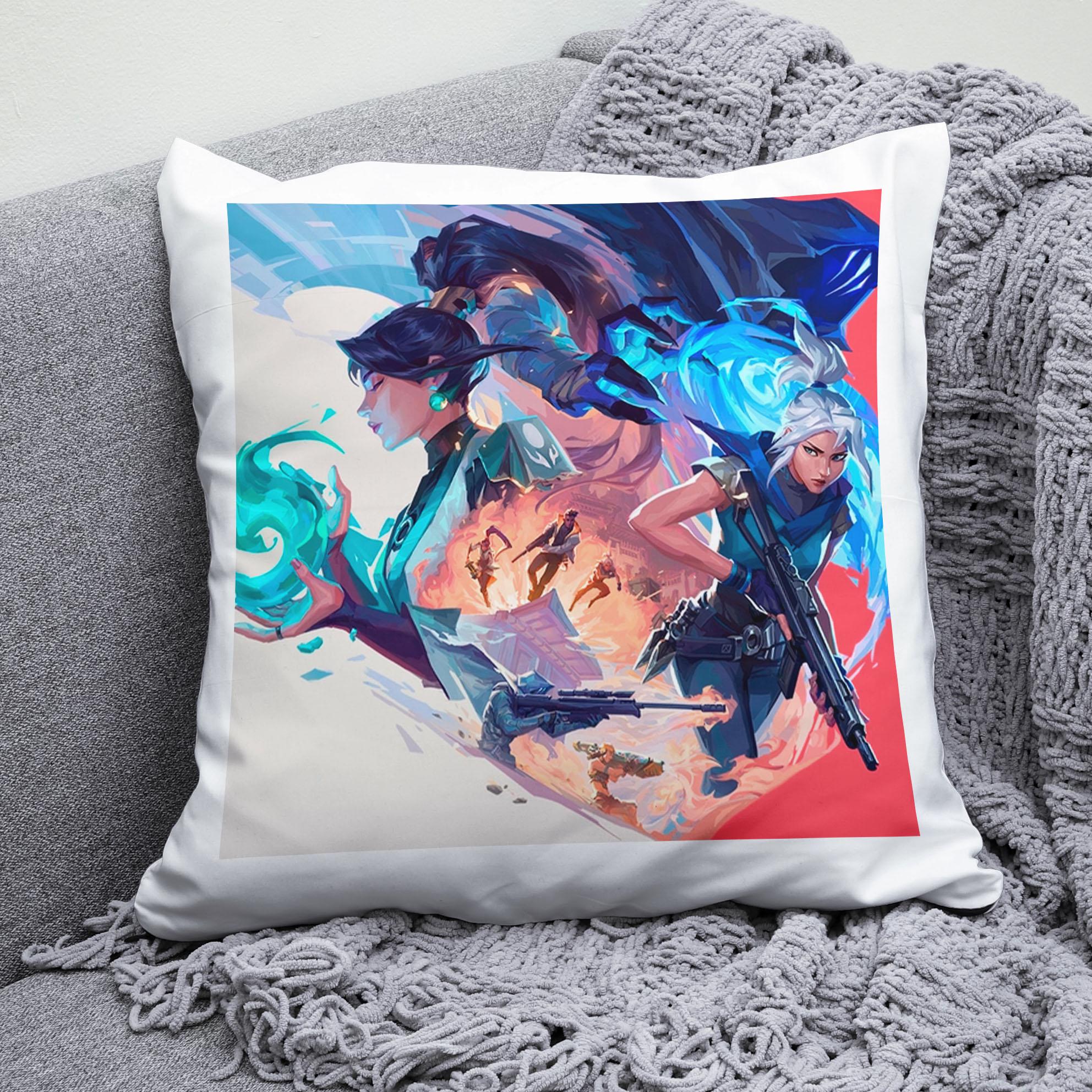 Плюшева подушка квадрат з принтом гри Valorant