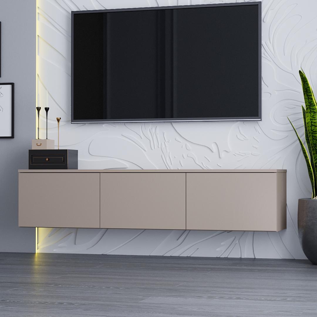 Тумба ТВ DiPortes Бостон навісна К-507 150/33/35 см Кашемір (01362)