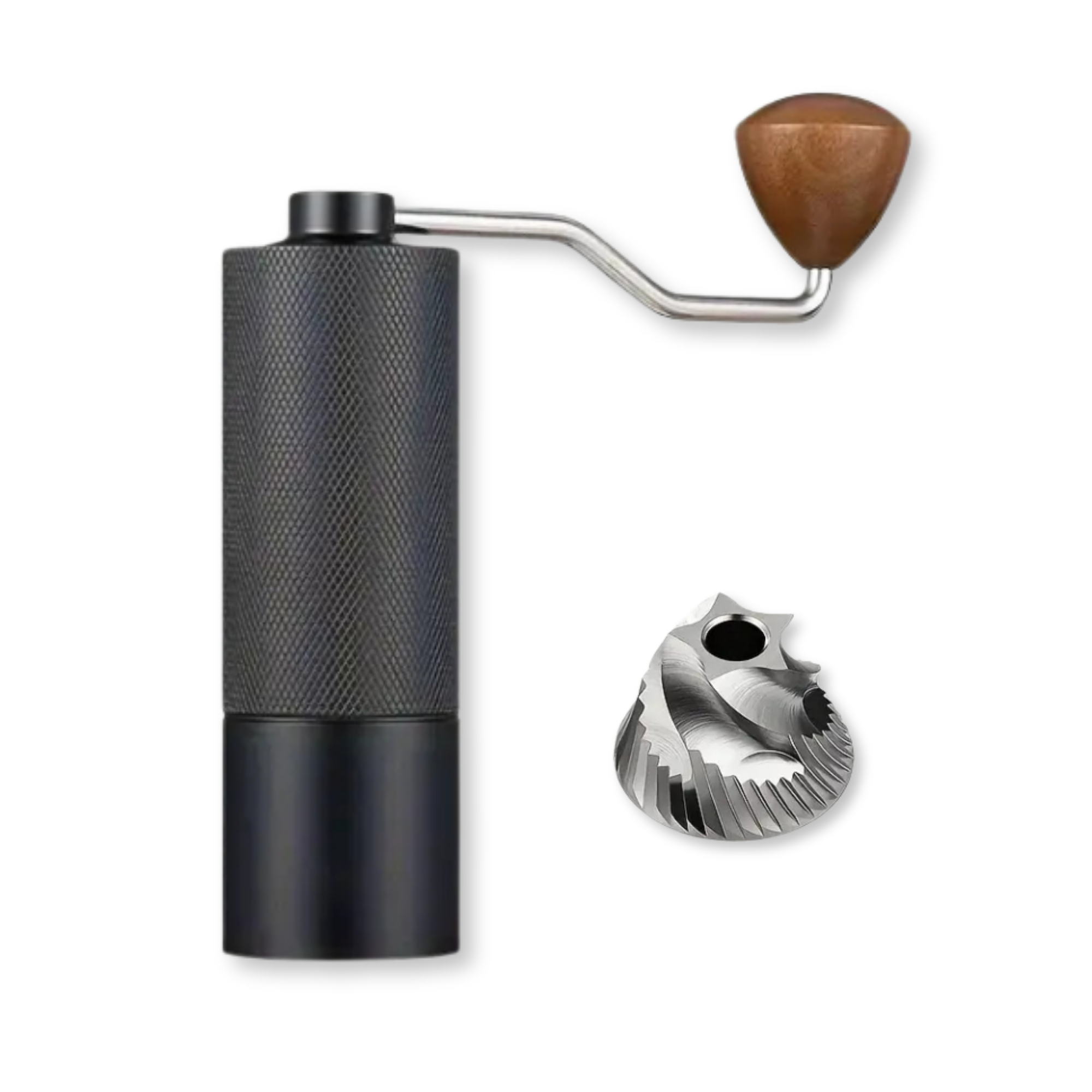 Кофемолка ручная с регулировкой помола жернова 38 мм SUS420 Черный (7004)