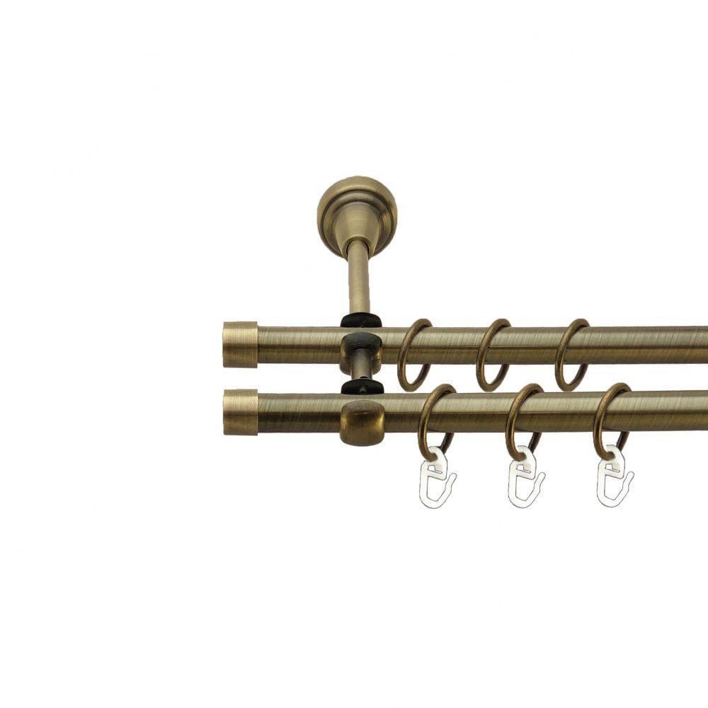 Карниз трубчатый открытый Orvit Заглушка двухрядный 16/16 мм 400 см Антик (009-2324) - фото 1 Карниз трубчатый открытый Orvit Заглушка двухрядный 16/16 мм 400 см Антик (009-2324) - фото 1