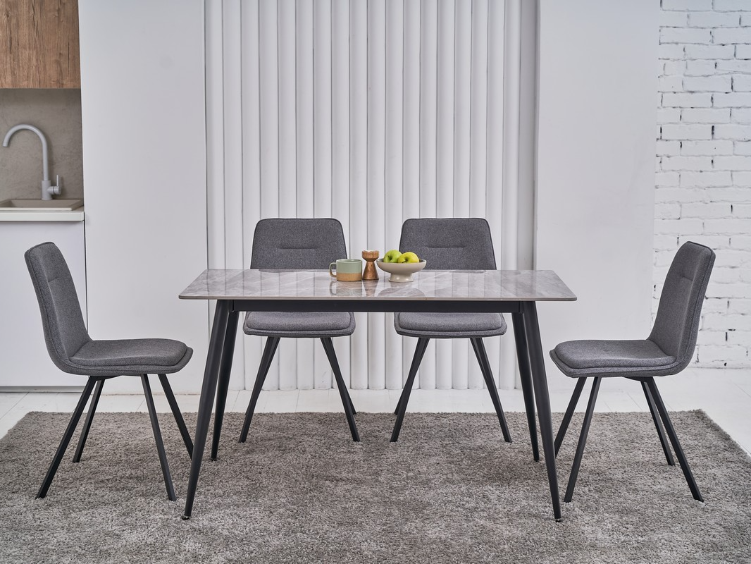 Стол обеденный керамический Ветро 1300х700х750 мм Калакатта грей/Черный (TМ-100) - фото 4 Стол обеденный керамический Ветро 1300х700х750 мм Калакатта грей/Черный (TМ-100) - фото 4