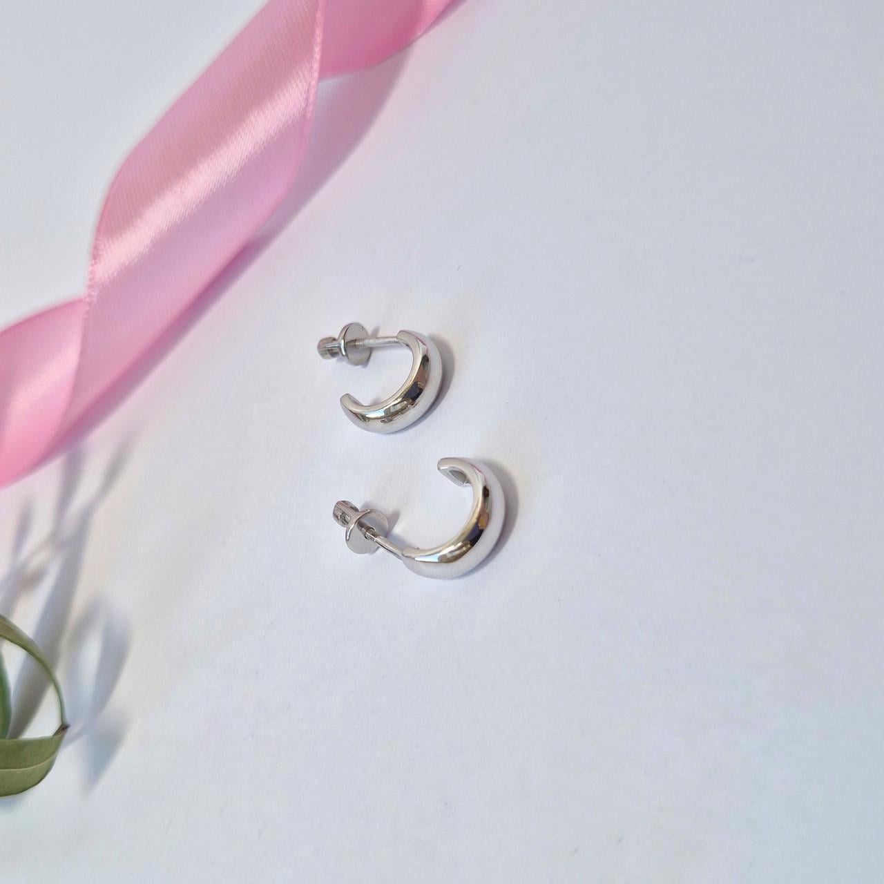 Серьги гвоздики на закрутках без камней серебро 925 пробы родированное 2,52 г (вс580р)