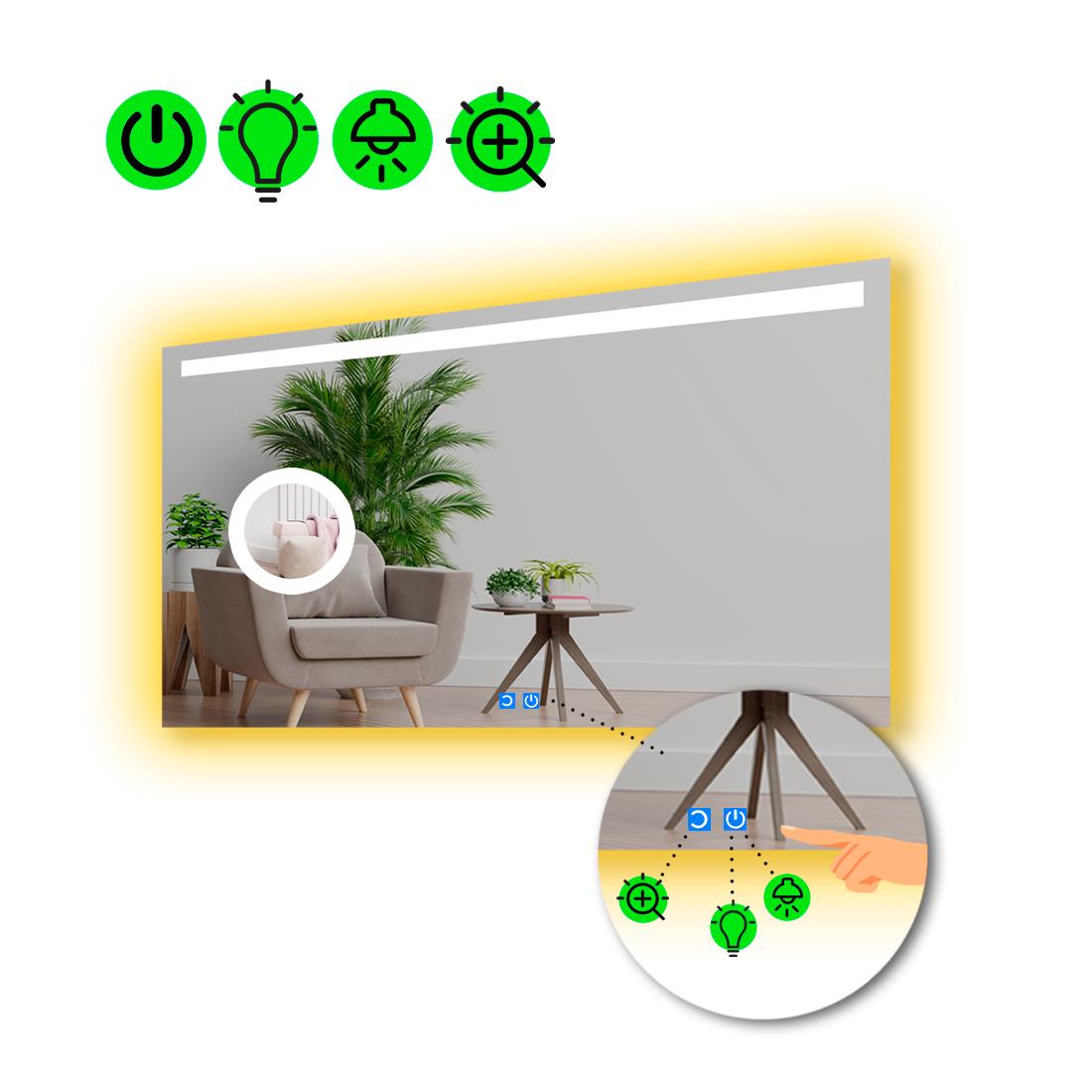 Зеркало с LED подсветкой Benita с подогревом и линзой без подсветки 100x70 см (8776241)