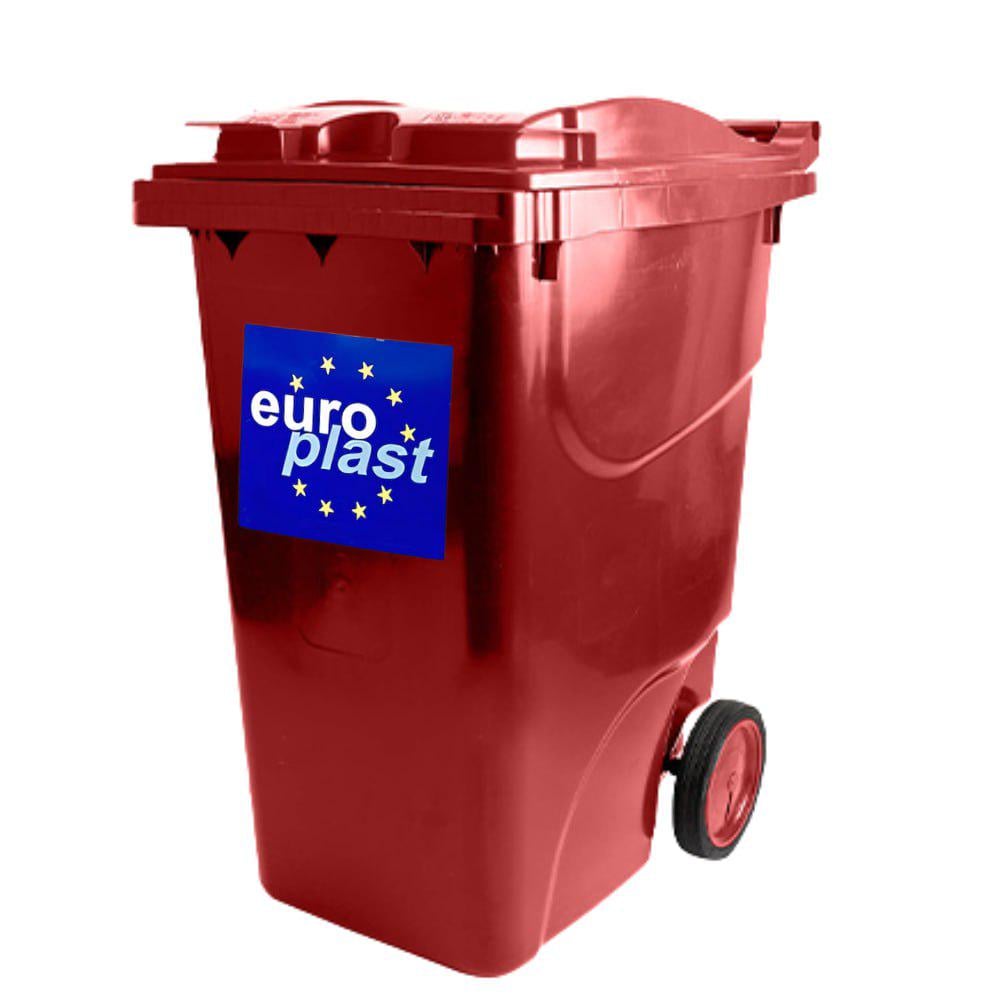 Сміттєвий бак Europlast пластиковий 360 л Червоний