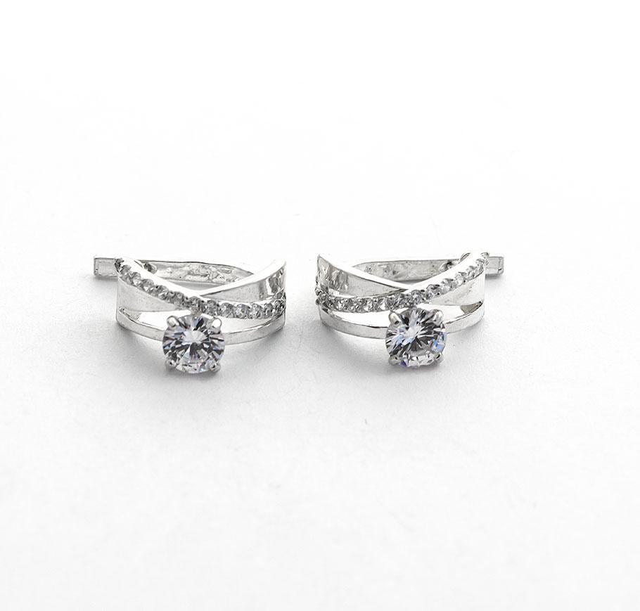 Серьги серебряные двойные Maxi Silver 8619 (88619)