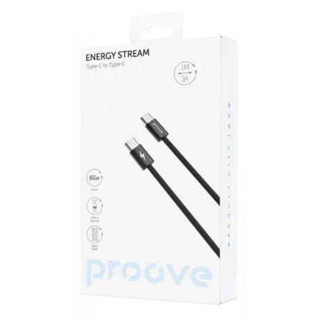 Кабель Proove Energy Stream Type-C to Type-C 60W 1 м Black (CCES60002201) - фото 3