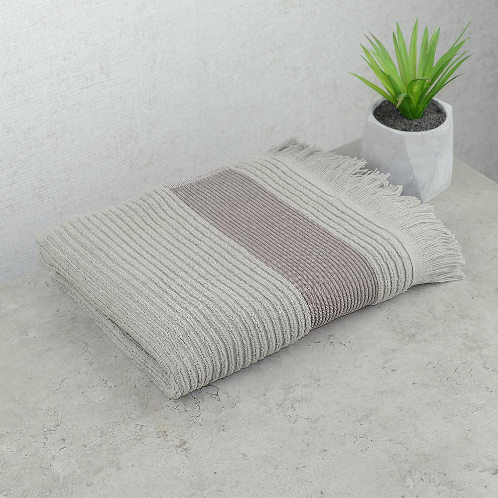 Махровое полотенце с бахромой GM Textile 40х70 см Серый