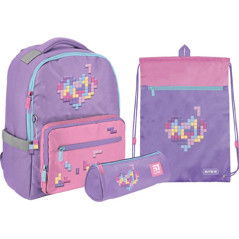 Школьный набор Kite Education Tetris полукаркасный рюкзак/пенал/сумка для обуви (202261)
